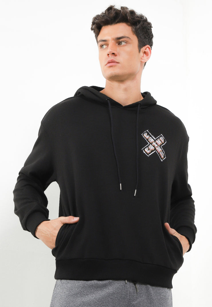 Cross Oversized Hoodie - Black