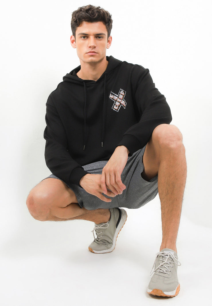 Cross Oversized Hoodie - Black