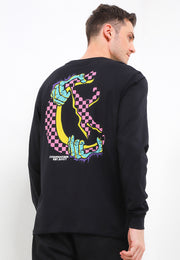Checkerboard Smart Fit Long Sleeves T-Shirt - Black