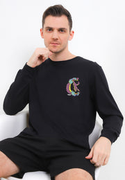 Checkerboard Smart Fit Long Sleeves T-Shirt - Black