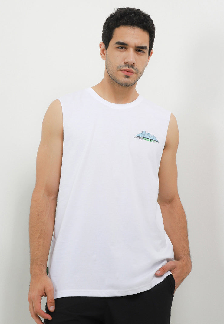 Terrace Smart Fit Muscle - Bali Destination Tee - White