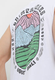 Terrace Smart Fit Muscle - Bali Destination Tee - White