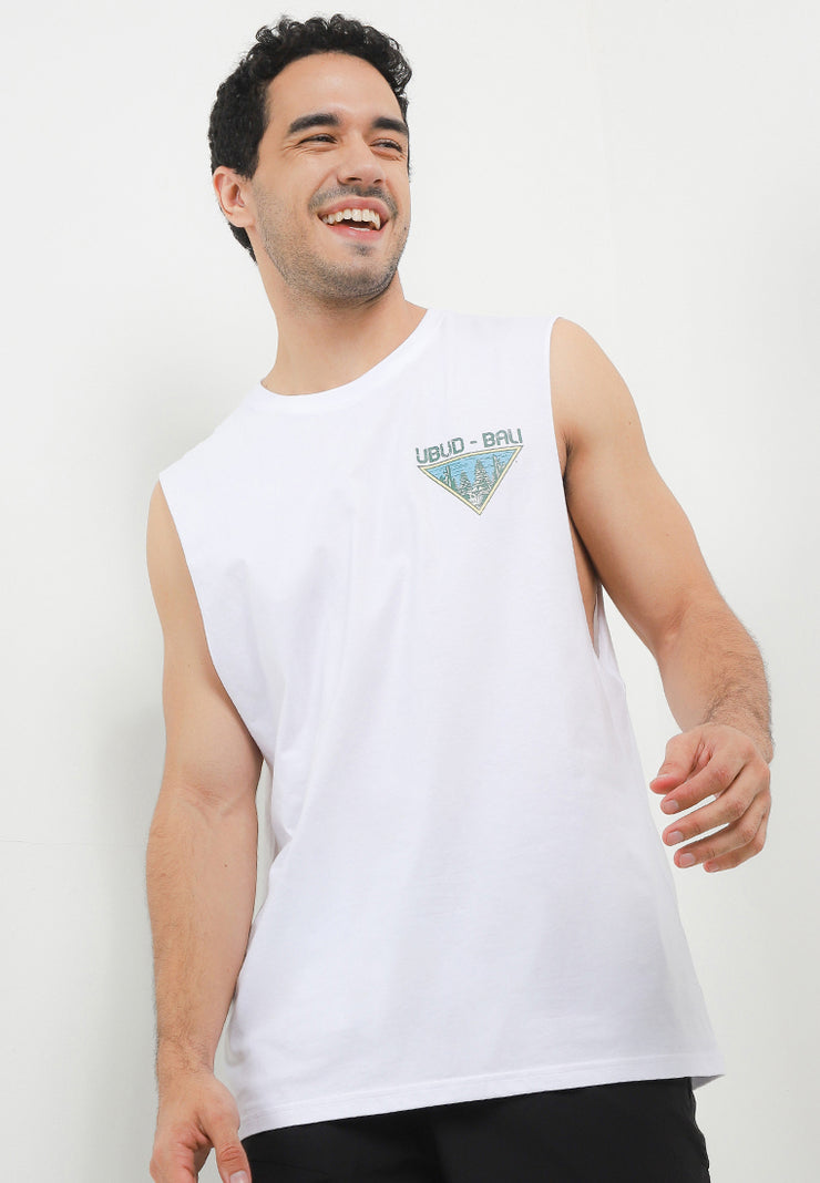 Nature Smart Fit Muscle - Bali Destination Tee - White