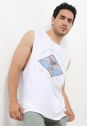 Patra Smart Fit Muscle - Bali Destination Tee - White