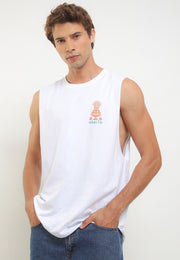 Gebogan Smart Fit Muscle - Bali Destination Tee - White