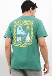 Temple Wave Smart Fit T-Shirt - Bali Destination Tee - Green