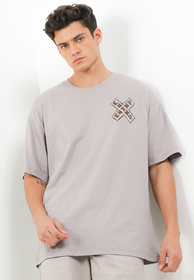 Cross Oversized T-Shirt - Grey