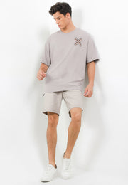 Relaxed Oversized Elastic Walkshorts - Grey