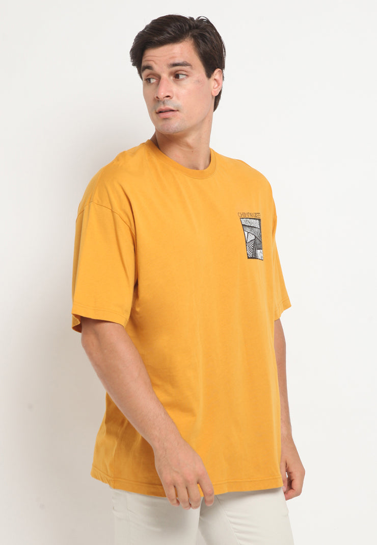 Abtract Oversized T-Shirt - Yellow