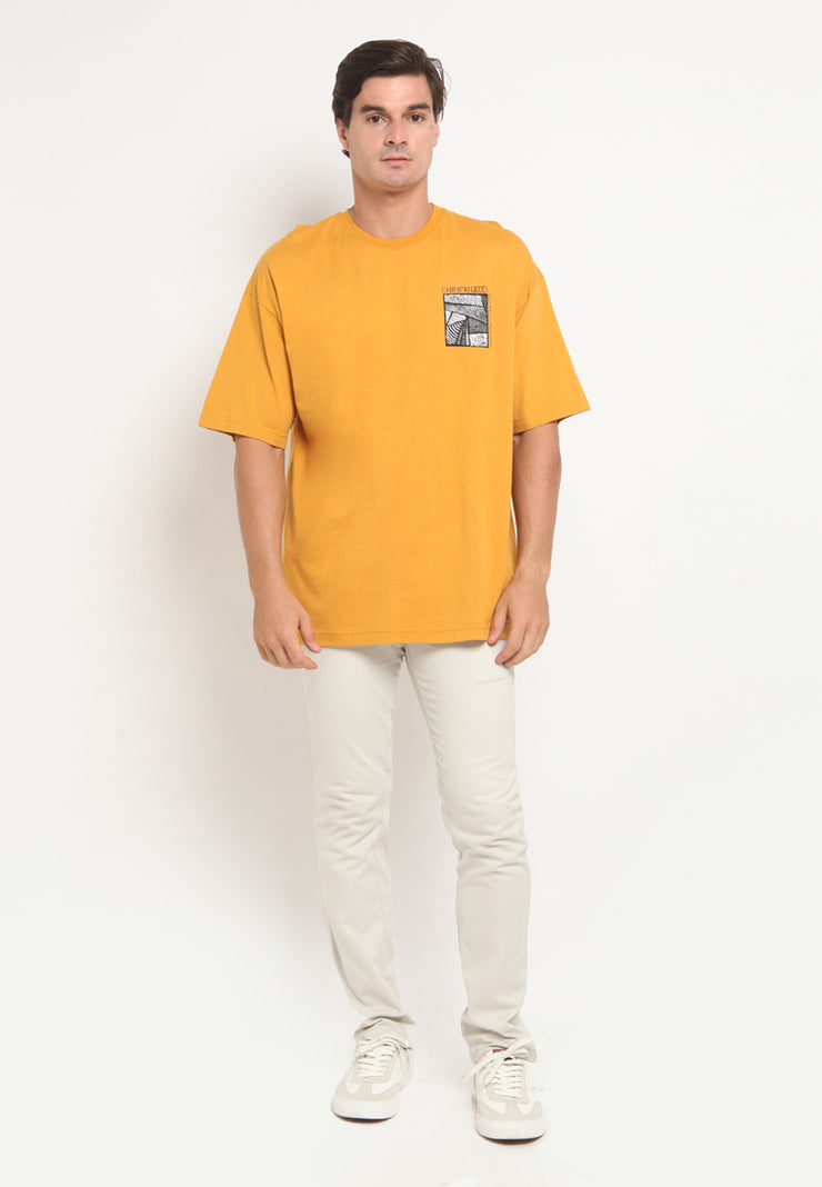 Abtract Oversized T-Shirt - Yellow