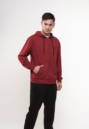 Bassic Zip Hoodie - Maroon