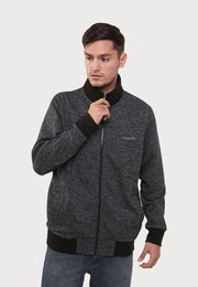 Pan High Neck Zip Jumper - Black