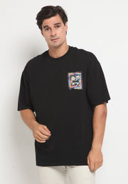 Face Off Oversized T-Shirt - Black