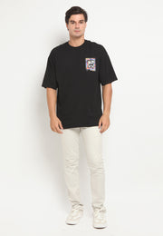 Face Off Oversized T-Shirt - Black