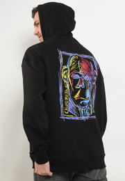 Paint Face Oversized Pullover Hoodies - Black