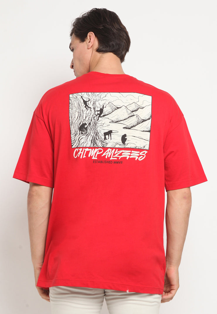 Paradise Oversized T-Shirt - Red