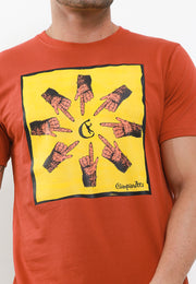 Pointing Hand T-Shirt - Brick Red