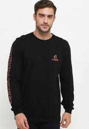 Sleeve Line Long Sleeves T-Shirt - Black