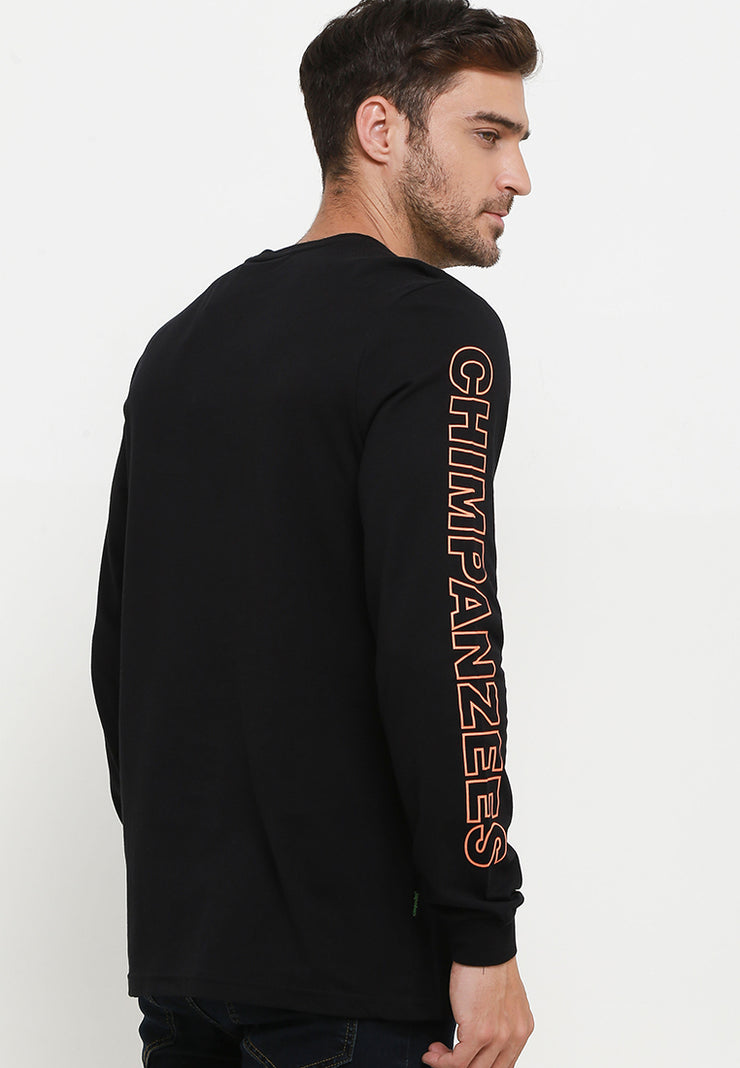 Sleeve Line Long Sleeves T-Shirt - Black