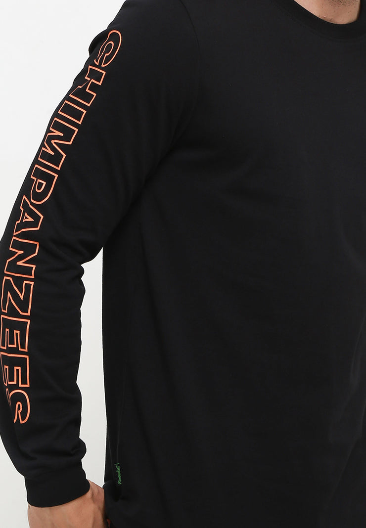 Sleeve Line Long Sleeves T-Shirt - Black